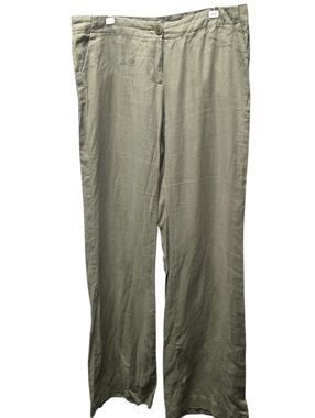 Isda & Co Wide Leg Olive Green Linen Pants Sz. 10